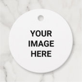 シンプル文字ミニマルスタイル円形ギフトラベル フェイバータグ (正面)