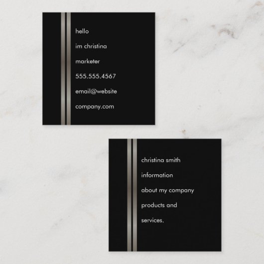 シンプル文字メフェイクタル二重トリム スクエア名刺 (正面/裏面)