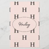 シンプル文字モノグラパーソナライズされたム文具 便箋 (裏面)