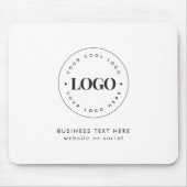 シンプル文字ラウンドビジネスロゴカスタム マウスパッド (正面)