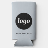 シンプル文字ロゴ販売促進パウダーブルー スリム缶クーラー (裏面)