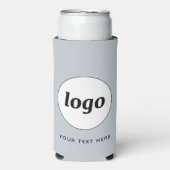シンプル文字ロゴ販売促進パウダーブルー スリム缶クーラー (Seltzer正面)