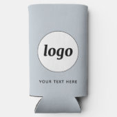 シンプル文字ロゴ販売促進パウダーブルー スリム缶クーラー (裏面)