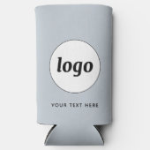 シンプル文字ロゴ販売促進パウダーブルー スリム缶クーラー (正面)