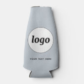 シンプル文字ロゴ販売促進パウダーブルー ボトルクーラー (正面)