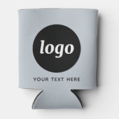 シンプル文字ロゴ販売促進パウダーブルー 缶クーラー (正面)