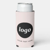 シンプル文字ロゴ販売促進赤面ピンク スリム缶クーラー (Seltzer正面)