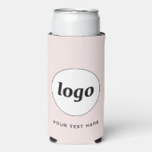シンプル文字ロゴ販売促進赤面ピンク スリム缶クーラー (Seltzer正面)
