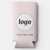 シンプル文字ロゴ販売促進赤面ピンク スリム缶クーラー (裏面)