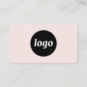 シンプル文字ロゴ赤面ピンク 名刺 (裏面)