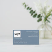 シンプル文字ロゴ・ダスティブルーグレー 名刺 (スタンド正面)