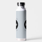 シンプル文字ロゴ・ビジネス用粉末ブルー ウォーターボトル (左面)