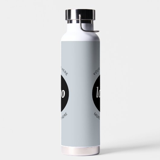 シンプル文字ロゴ・ビジネス用粉末ブルー ウォーターボトル (左面)