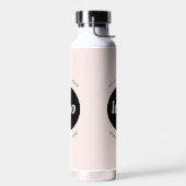 シンプル文字ロゴ・ビジネス赤面ピンク ウォーターボトル (左面)