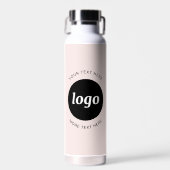 シンプル文字ロゴ・ビジネス赤面ピンク ウォーターボトル (正面)