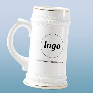 シンプル文字ロゴ ビールジョッキ