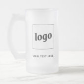 シンプル文字ロゴ フロストグラスビールジョッキ (左)