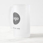 シンプル文字ロゴ フロストグラスビールジョッキ (正面左)