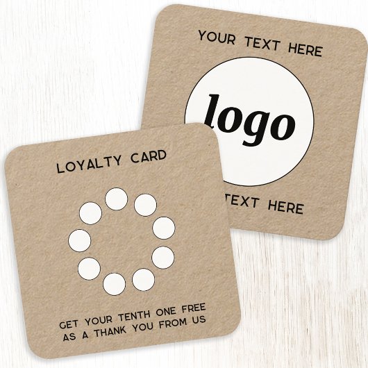 シンプル文字ロゴ・ロイヤリティカード スクエア名刺