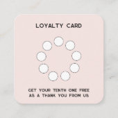 シンプル文字ロゴ・ロイヤリティカード スクエア名刺 (裏面)