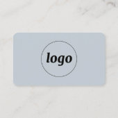 シンプル文字ロゴQRコードパウダーブルー 名刺 (裏面)