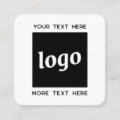 シンプル文字ロゴQRコード スクエア名刺 (正面)