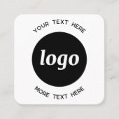 シンプル文字ロゴQRコード スクエア名刺 (正面)