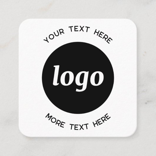 シンプル文字ロゴQRコード スクエア名刺 (正面)