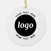 シンプル文字ロゴQRコード セラミックオーナメント (正面)