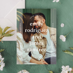 シンプル文字体裁の名前（フルフォト） セーブザデート