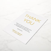 シンプル文字写真結婚有難うご実在ざ 箔招待状 (回転した状態)