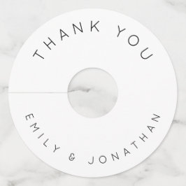 シンプル文字名サンキューホワイト結婚ズ ワイングラスタグ