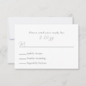 シンプル文字専用、ミニマリスト結婚式RSVPカード 出欠カード (正面)