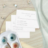 シンプル文字専用、ミニマリスト結婚式RSVPカード 出欠カード