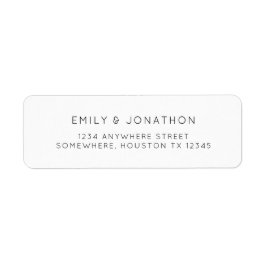 シンプル文字白黒戻り名住所 シール