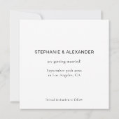 シンプル文字白黒結婚ズスクエア セーブザデート (裏面)