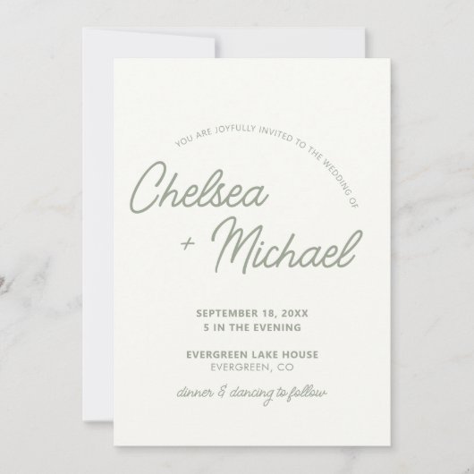 シンプル文字結婚式招待状 招待状 (正面)
