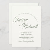 シンプル文字結婚式招待状 招待状 (正面/裏面)