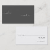 シンプル文字線（灰色） 名刺 (正面/裏面)