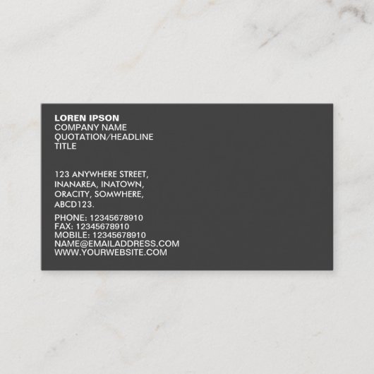 シンプル文字02 – グレー 名刺 (正面)