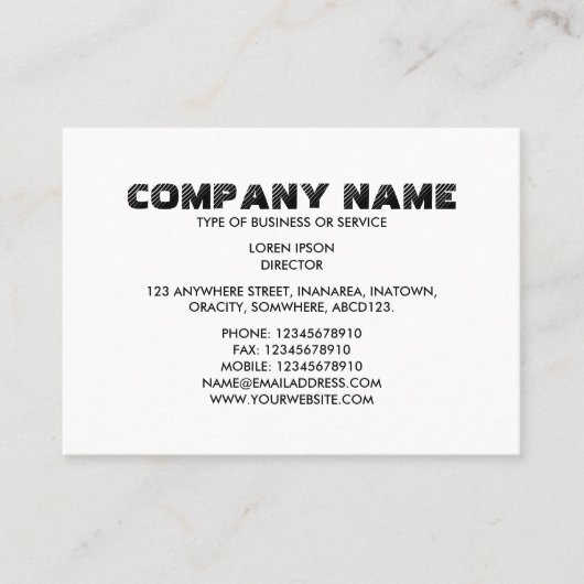 シンプル文字06 – 白 名刺 (正面)