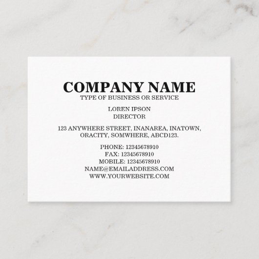 シンプル文字06a – 白 名刺 (正面)