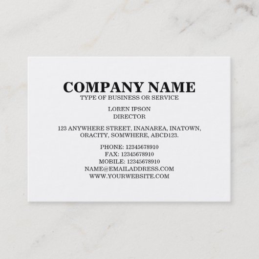 シンプル文字06a – 白 名刺 (正面)