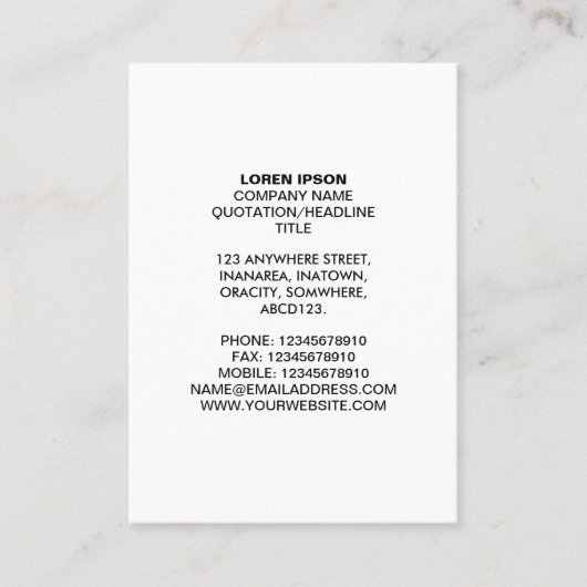 シンプル文字07 – 白 名刺 (正面)