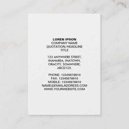 シンプル文字07 – 白 名刺 (正面)