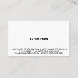 シンプル文字08 – 白 名刺