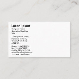 シンプル文字 – 白 名刺