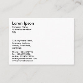 シンプル文字 – 白 名刺