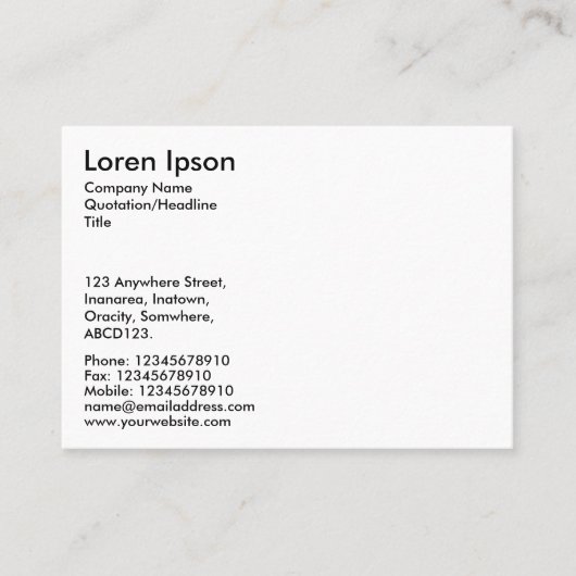 シンプル文字 – 白 名刺 (正面)