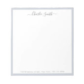 シンプル文房具縁どパーソナライズされたは ノートパッド (正面)